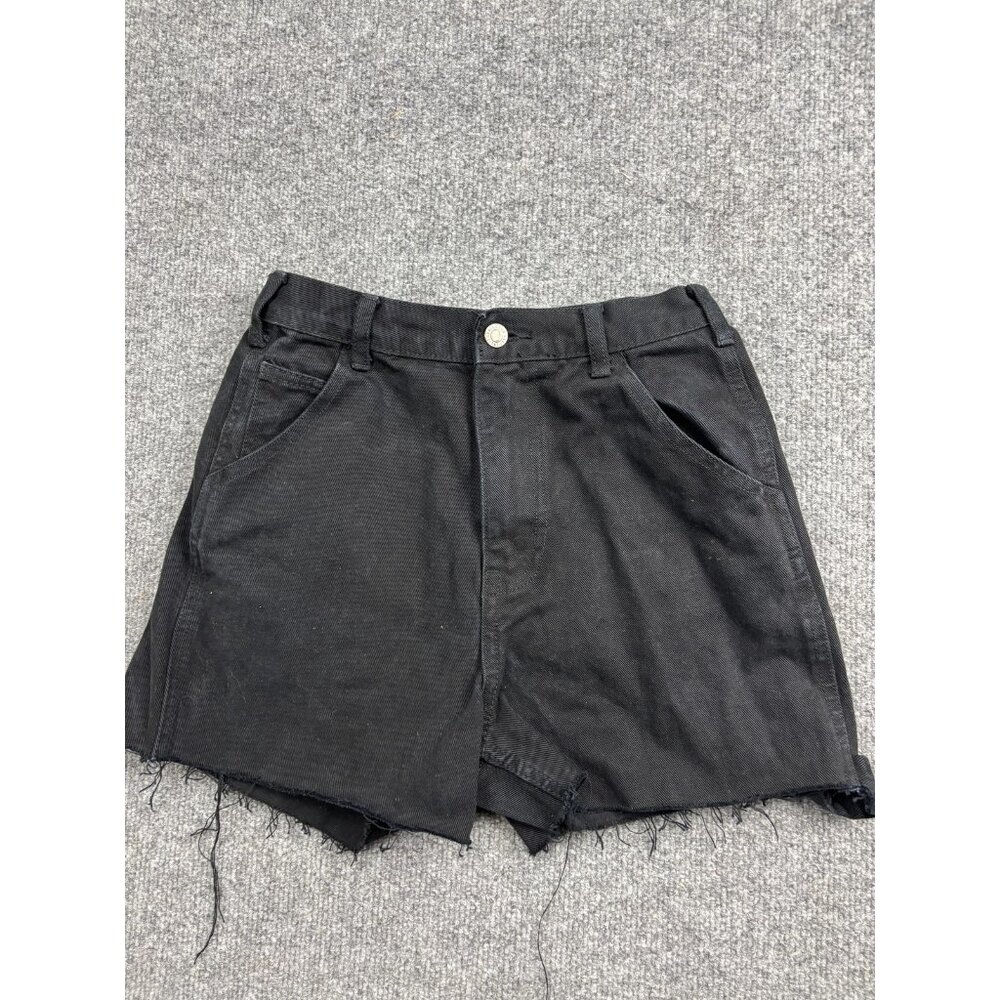 J. Galt Denim Shorts Womens Small‎ Black Cutoff Raw Hem High Rise Casual Frayed